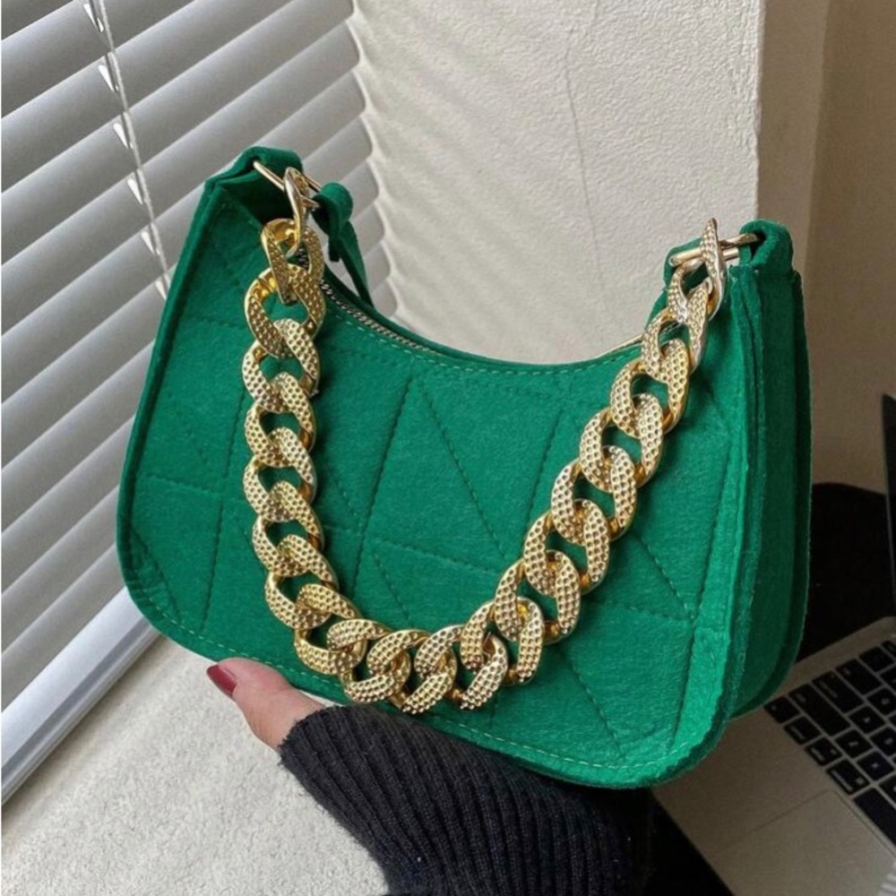 Mini Chain Decor Bag-Green
